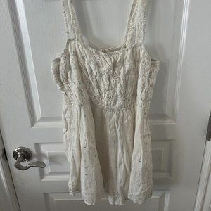 Urban Outfitters White Polka Dot Romper with Open Back